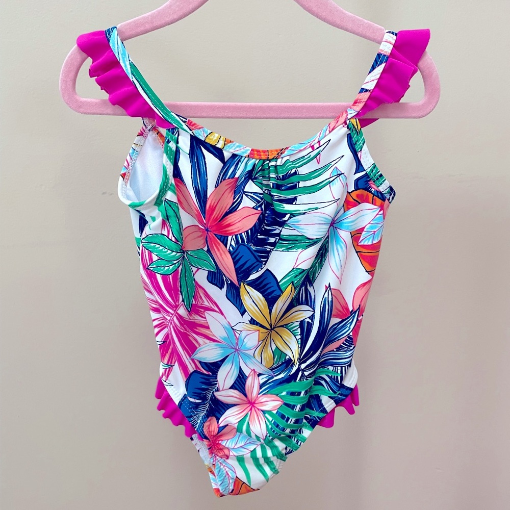 Ellen Tracy Tropical Floral Kids Swimsuit